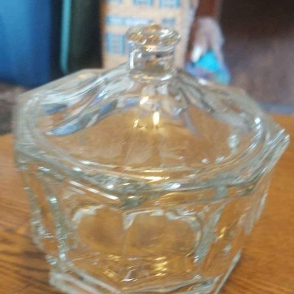 Vintage Octagon Clear Glass Dish - Picture 1 of 9